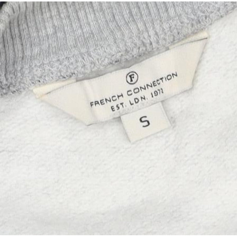 French Connection Women’s Grey S Aztec Geometric Pullover Sweatshirt Zip