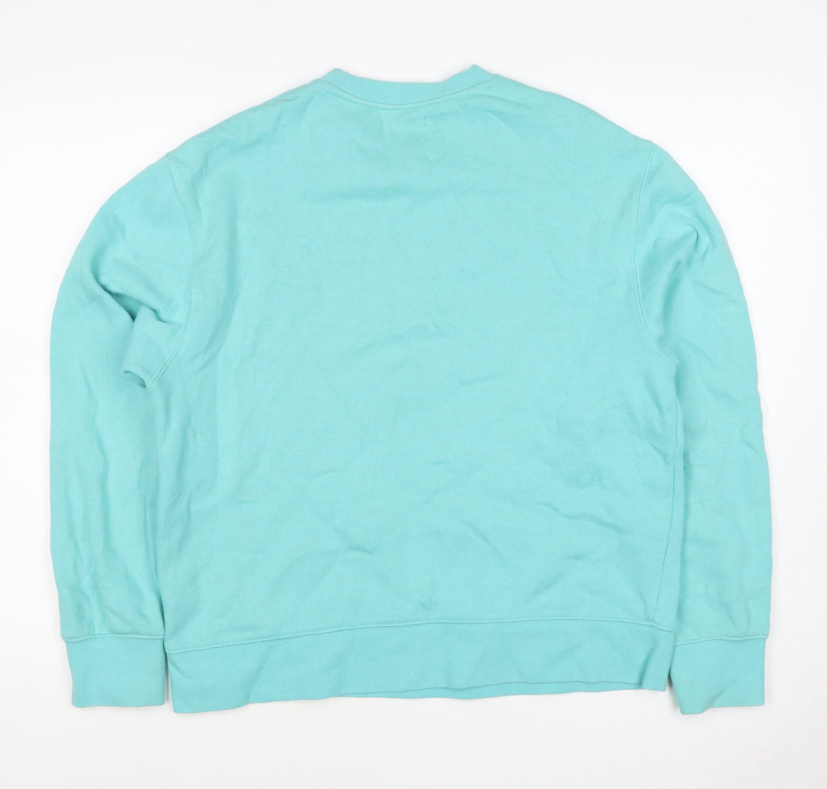 Topman Men's Blue S Pullover Crew Neck Cotton Blend Sweatshirt