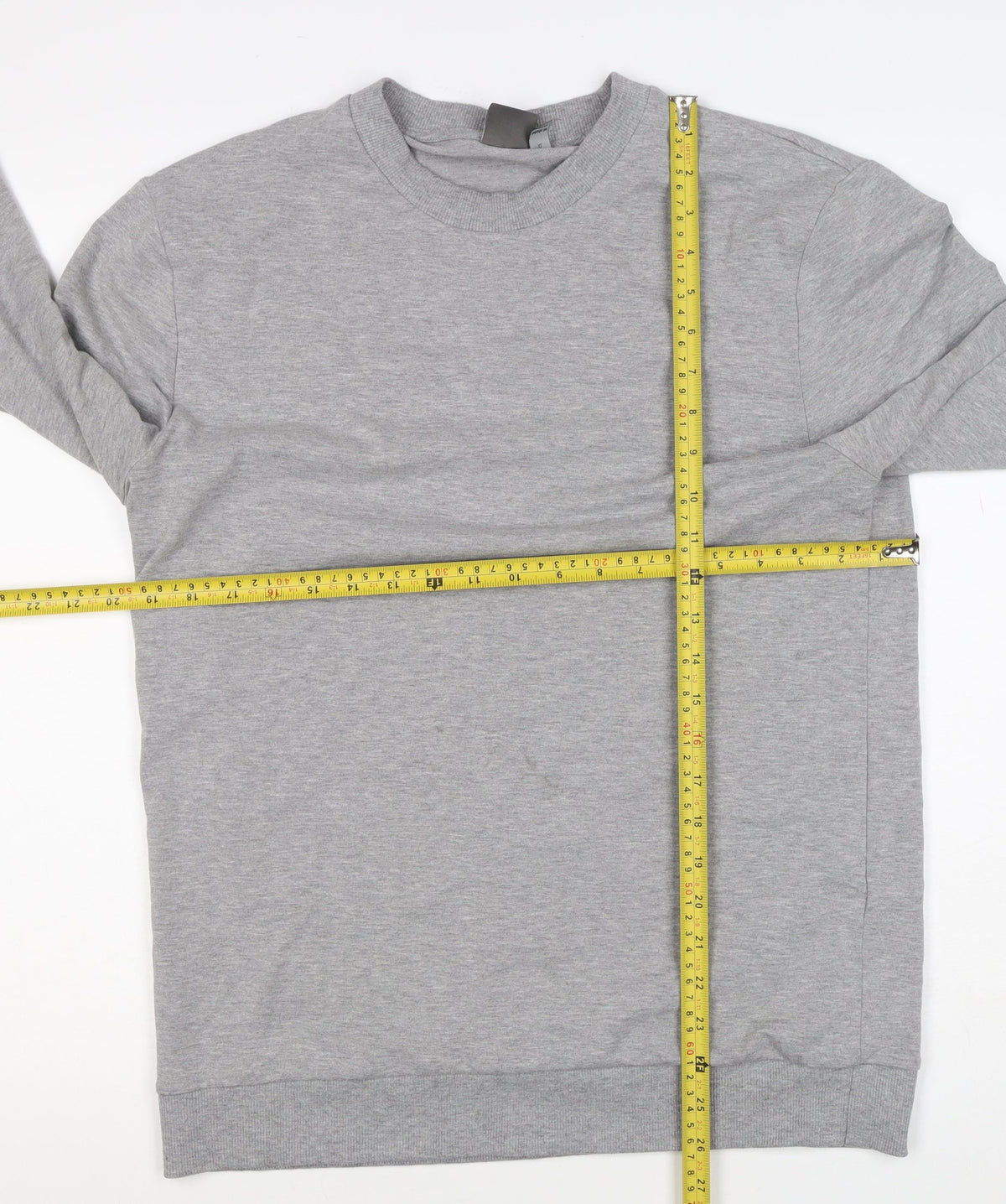 ASOS Men Grey XL Crew Neck Pullover Cotton Blend Sweatshirt