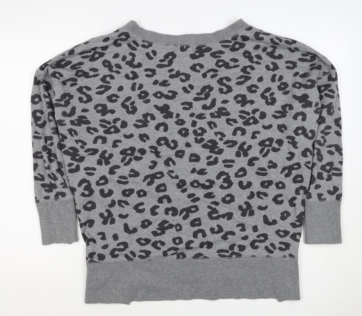 Mamas & Papas Women Grey Leopard Print Pocket Sweatshirt UK 10 Pullover