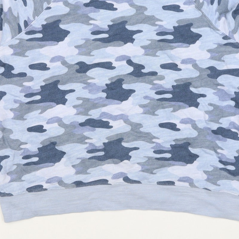 Marks & Spencer Women Blue Camo Cotton Sweatshirt UK 16 Pullover