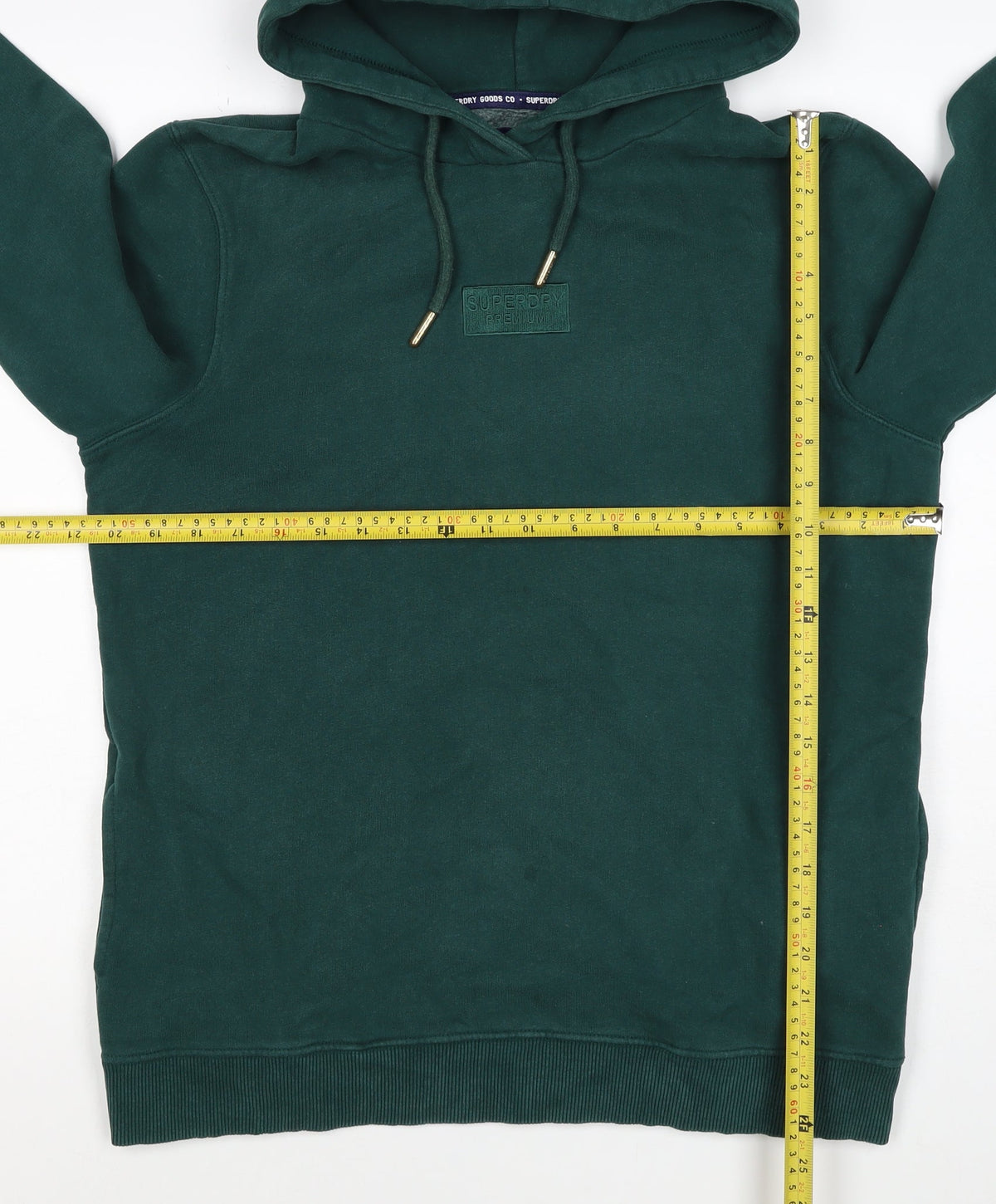 Superdry Women Green UK 10 Pullover Hoodie Logo Drawstring Cotton