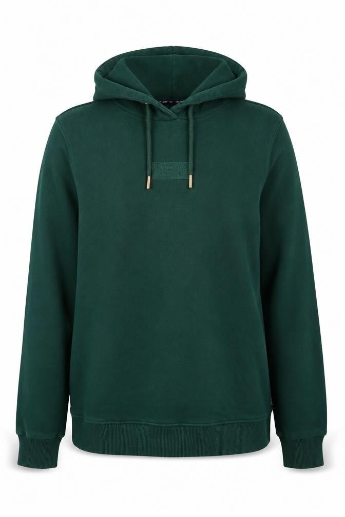 Superdry Women Green UK 10 Pullover Hoodie Logo Drawstring Cotton