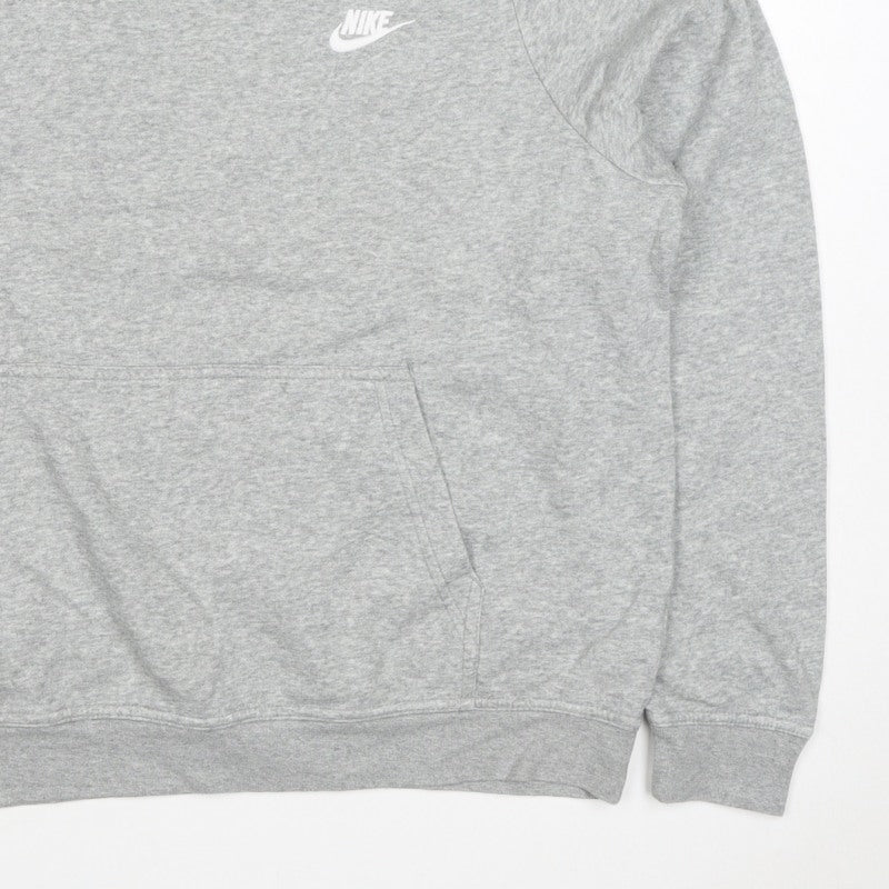 Nike Women’s Grey L Logo Crew Neck Pullover Sweatshirt with Pockets