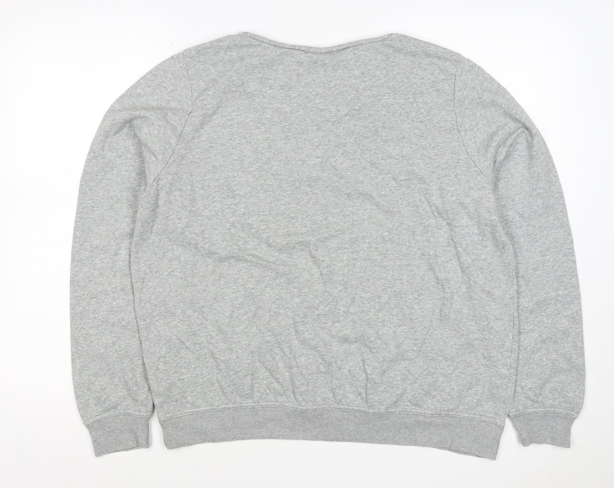 Nike Women’s Grey L Logo Crew Neck Pullover Sweatshirt with Pockets
