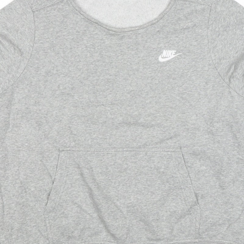 Nike Women’s Grey L Logo Crew Neck Pullover Sweatshirt with Pockets