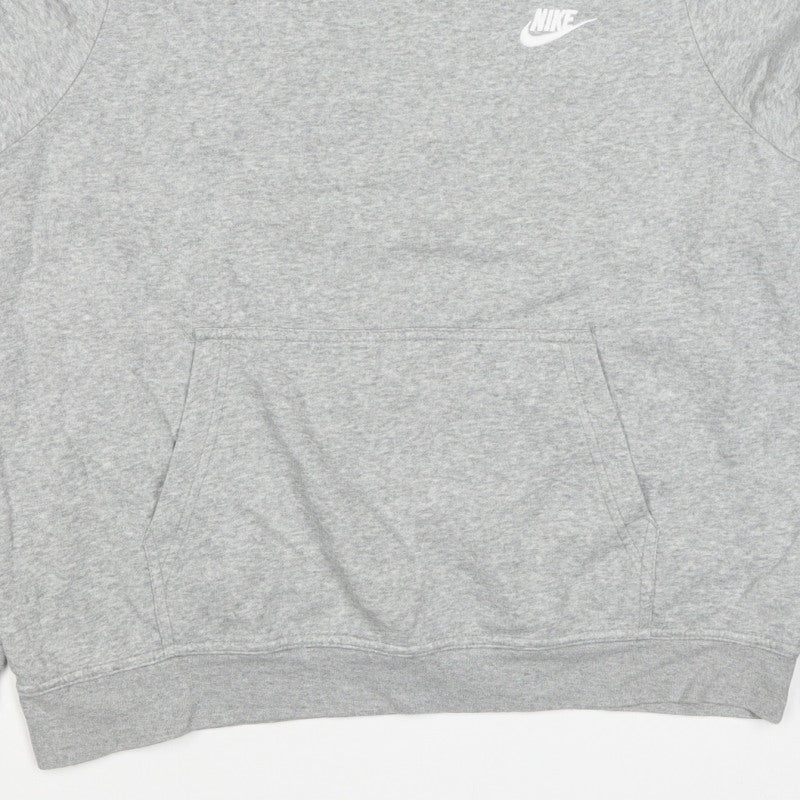 Nike Women’s Grey L Logo Crew Neck Pullover Sweatshirt with Pockets