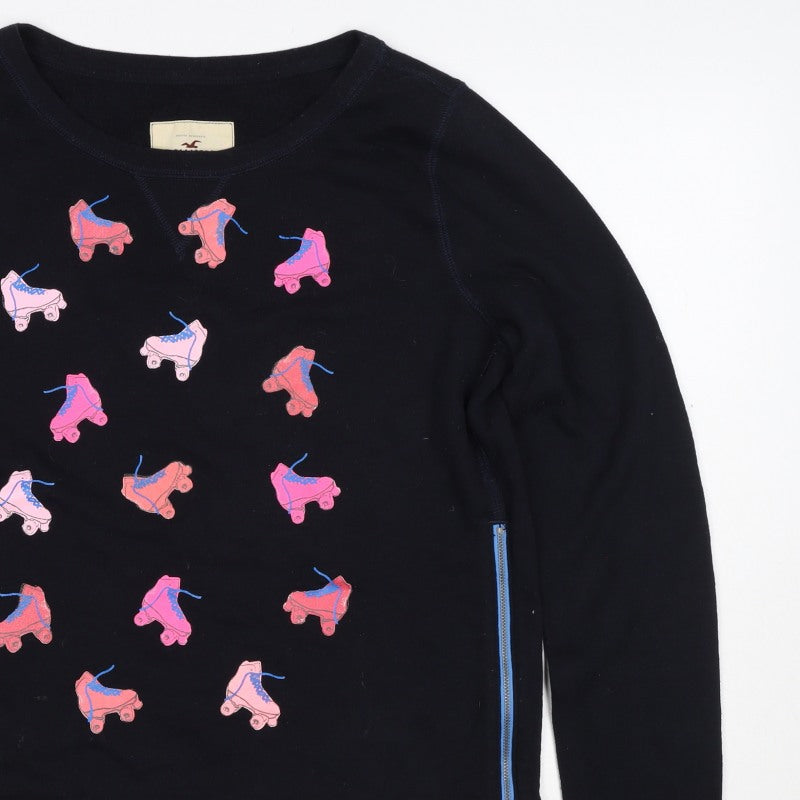 Hollister Women’s Black L Roller Skate Graphic Raglan Sweatshirt