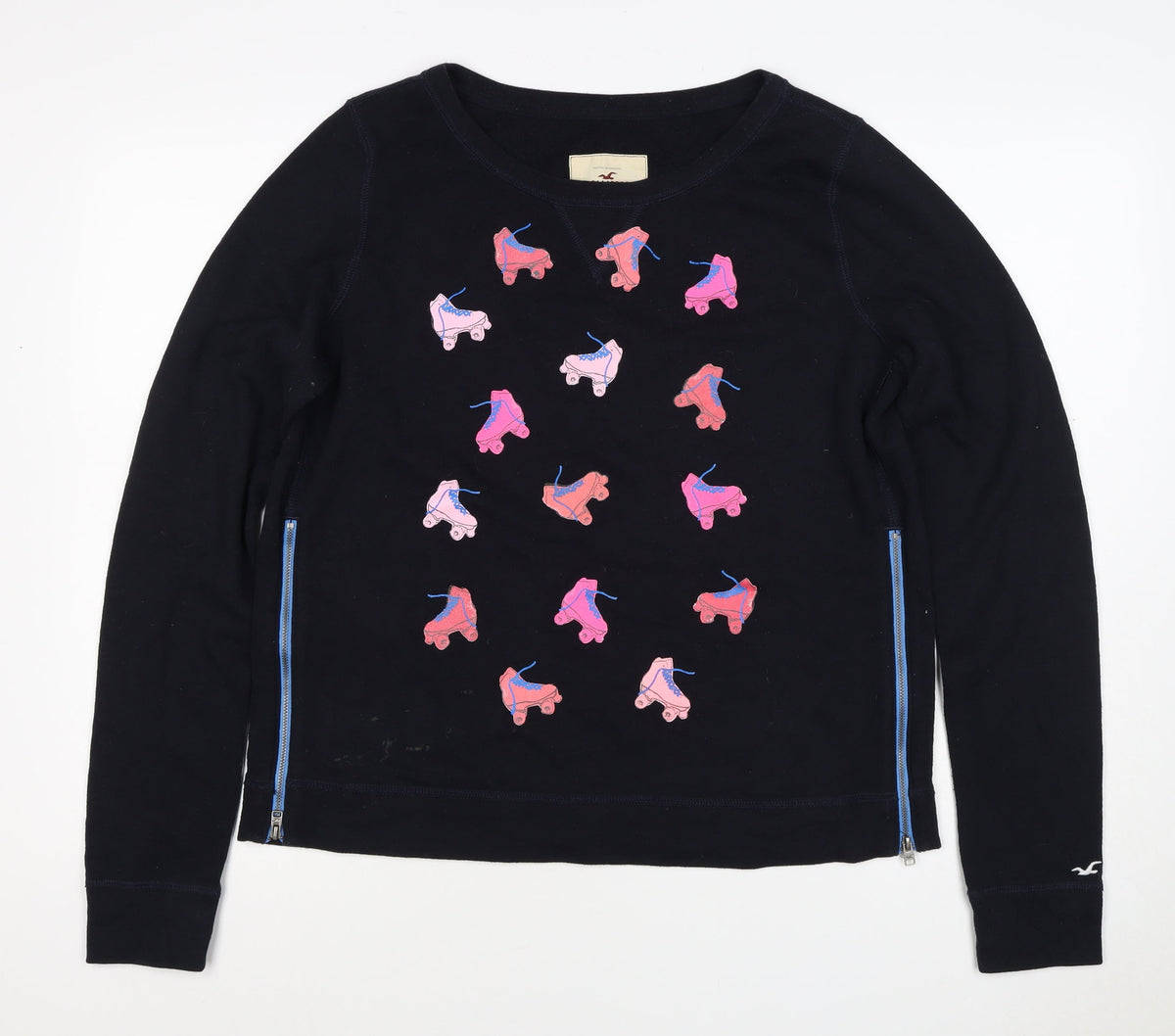 Hollister Women’s Black L Roller Skate Graphic Raglan Sweatshirt