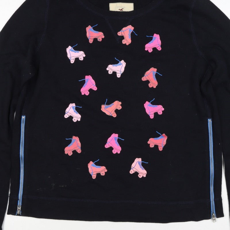 Hollister Women’s Black L Roller Skate Graphic Raglan Sweatshirt