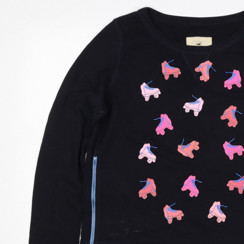 Hollister Women’s Black L Roller Skate Graphic Raglan Sweatshirt