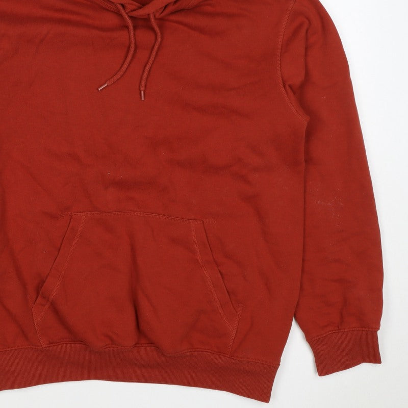H&M Men's Red S Relaxed Fit Pullover Hoodie Pockets