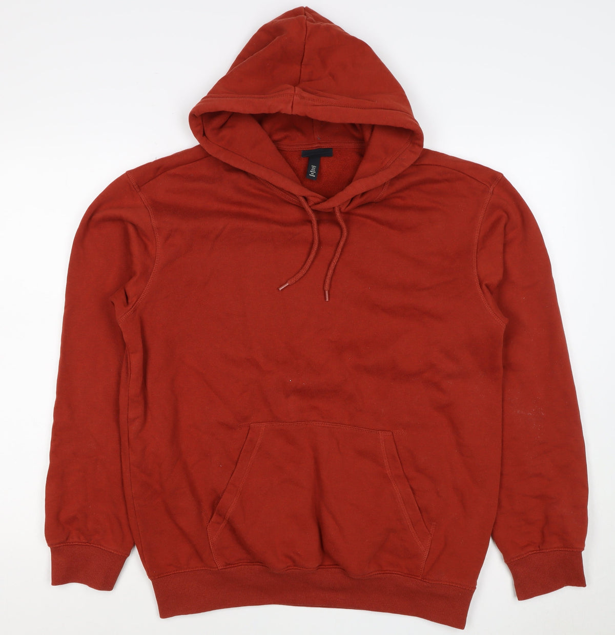 H&M Men's Red S Relaxed Fit Pullover Hoodie Pockets