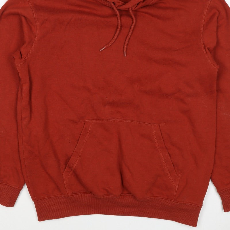 H&M Men's Red S Relaxed Fit Pullover Hoodie Pockets
