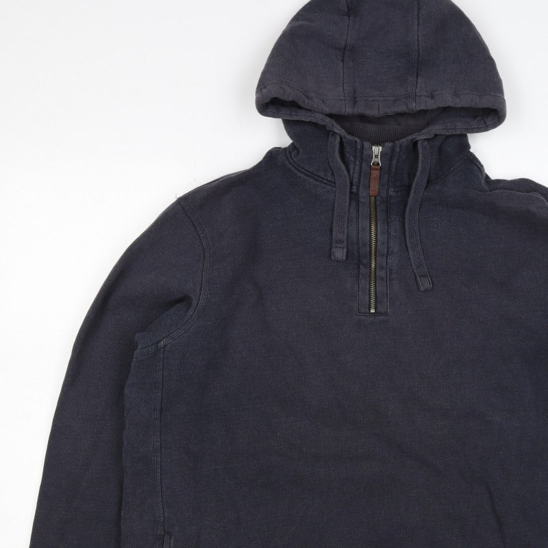 Boston Crew Men’s Black XL 1/4 Zip Pullover Hoodie Pockets