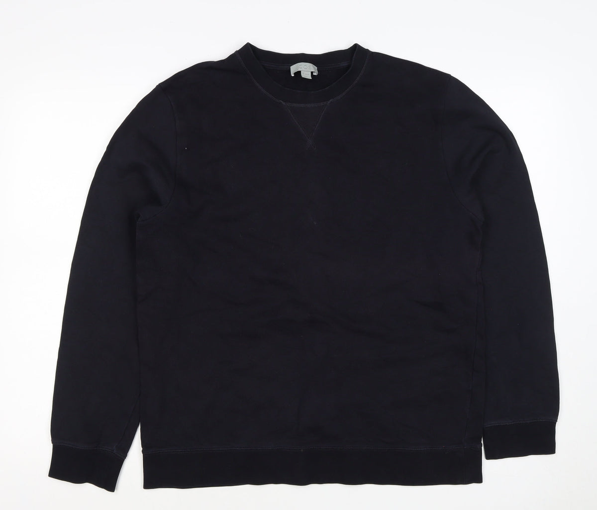 COS Men’s Black L Crew Neck Pullover Cotton Sweatshirt Long Sleeve