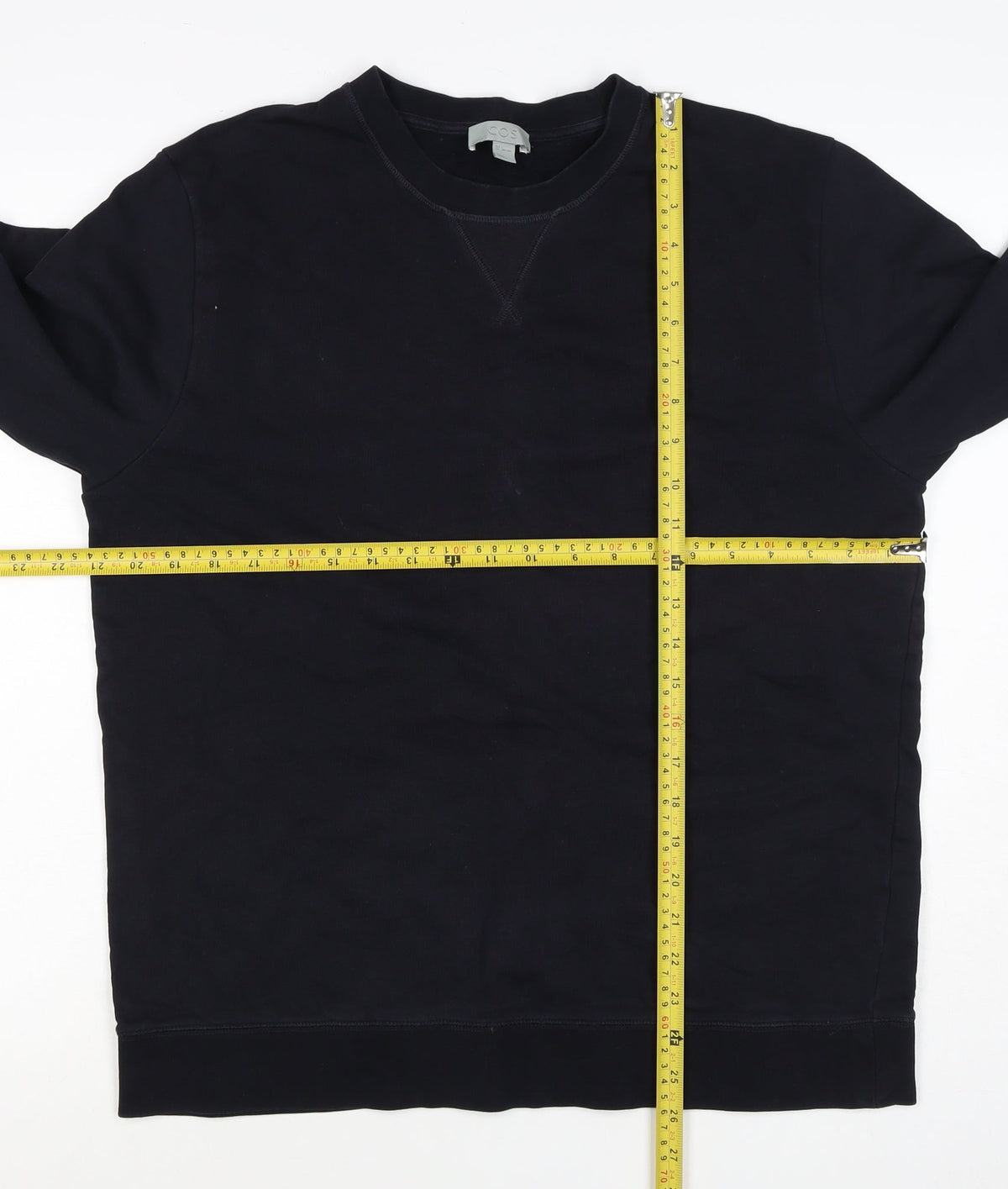 COS Men’s Black L Crew Neck Pullover Cotton Sweatshirt Long Sleeve