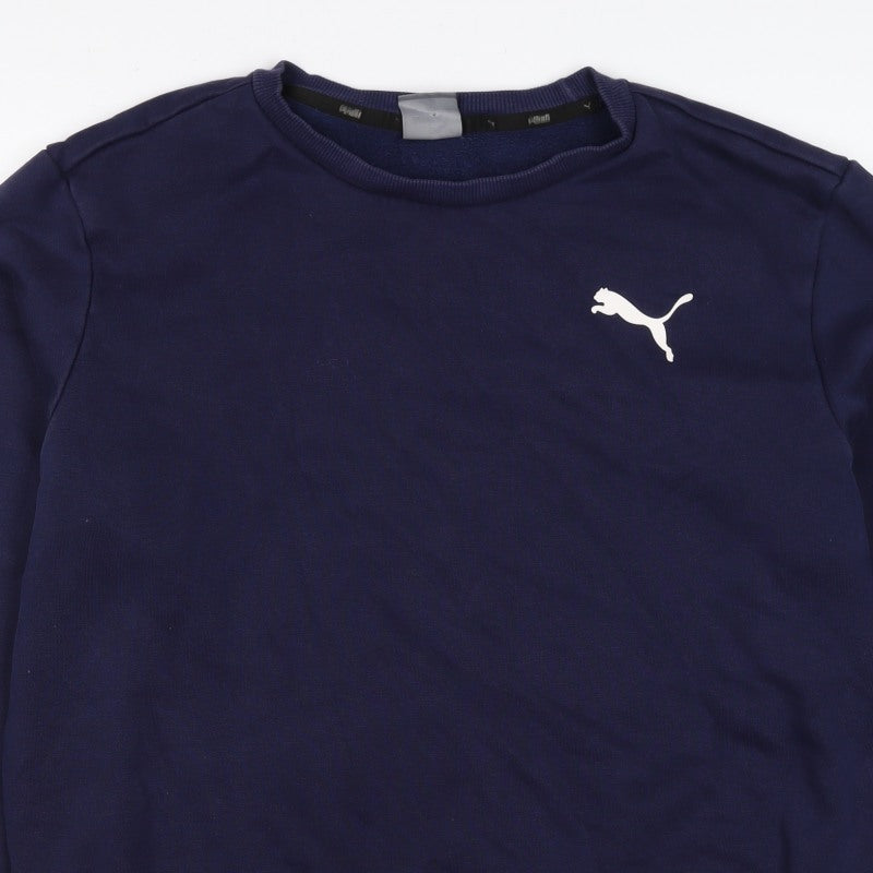 Puma Men’s Blue M Crew Neck Logo Pullover Sweatshirt Sports