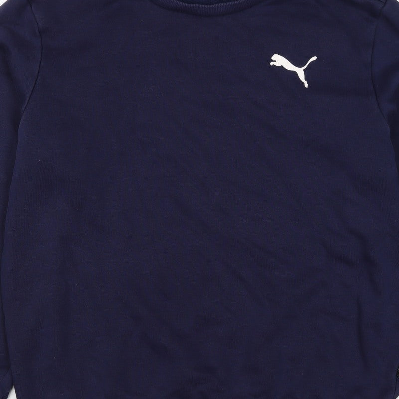 Puma Men’s Blue M Crew Neck Logo Pullover Sweatshirt Sports