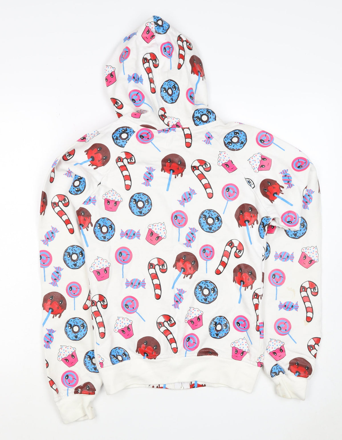 Poizen Industries Women’s White S Full Zip Candy Print Hoodie