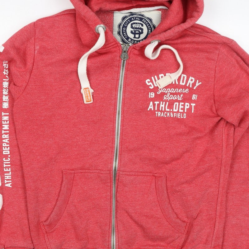 Superdry Men’s Red M Full Zip Hooded Graphic Track & Field Hoodie