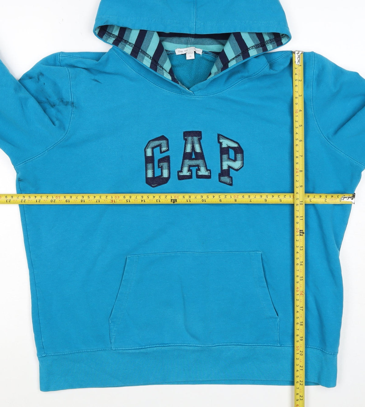 Gap Women’s Blue XL Pullover Hoodie Embroidered Logo Pocket