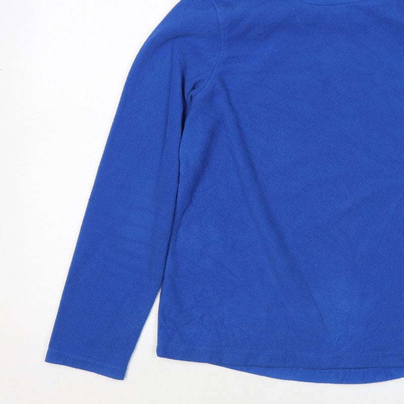 Lands' End Men’s Blue M Fleece Pullover High Neck Sweatshirt