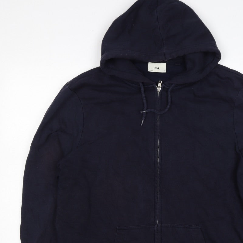 Additional view of C&A Men’s Blue XL Full Zip Hooded Fleece Hoodie Pockets