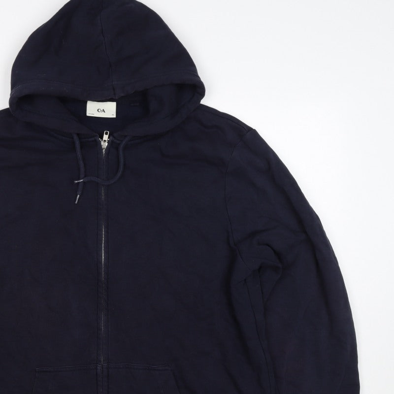 Additional view of C&A Men’s Blue XL Full Zip Hooded Fleece Hoodie Pockets