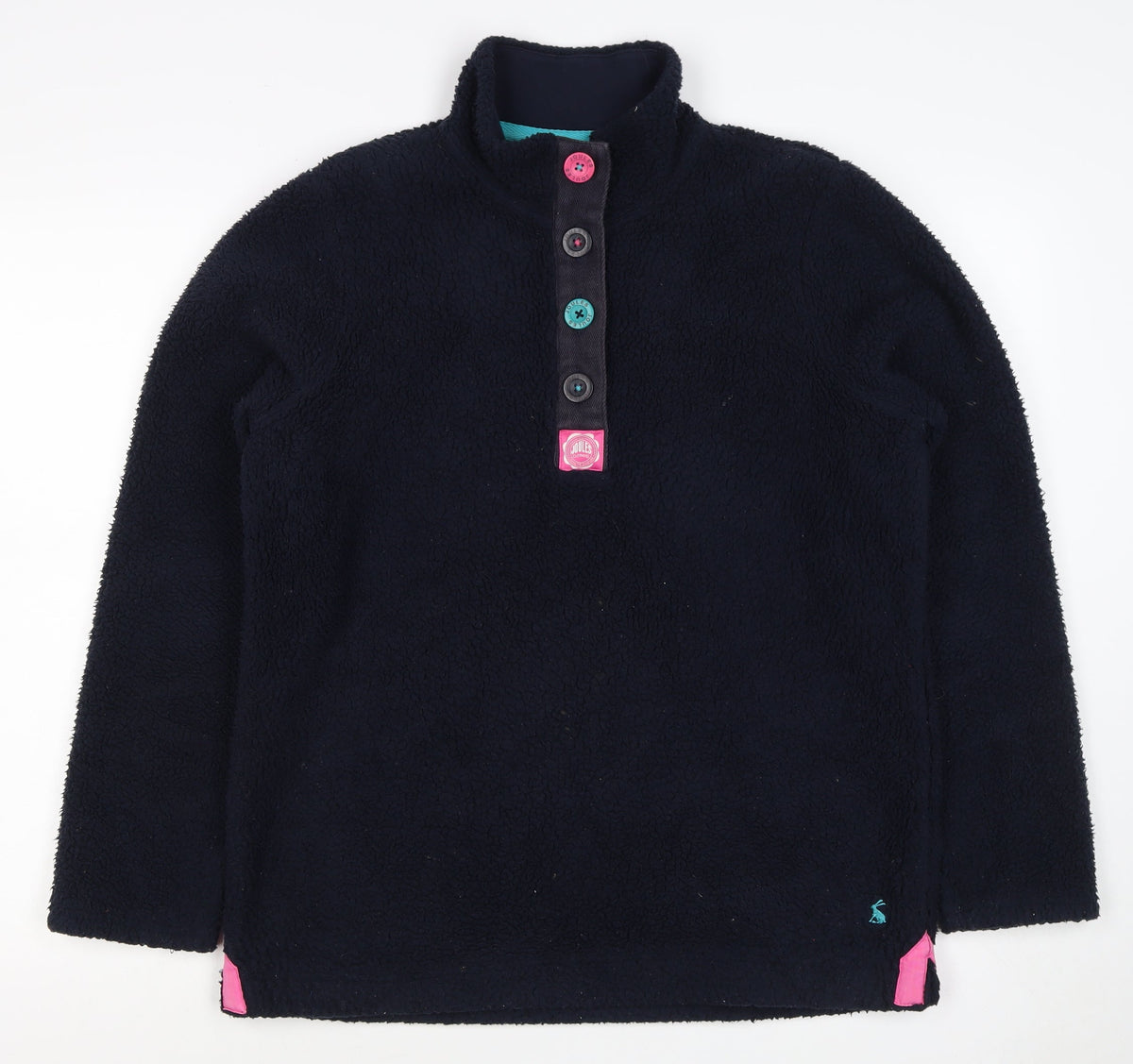 Joules Women’s Navy Size 12 Henley Teddy Fleece Sweatshirt