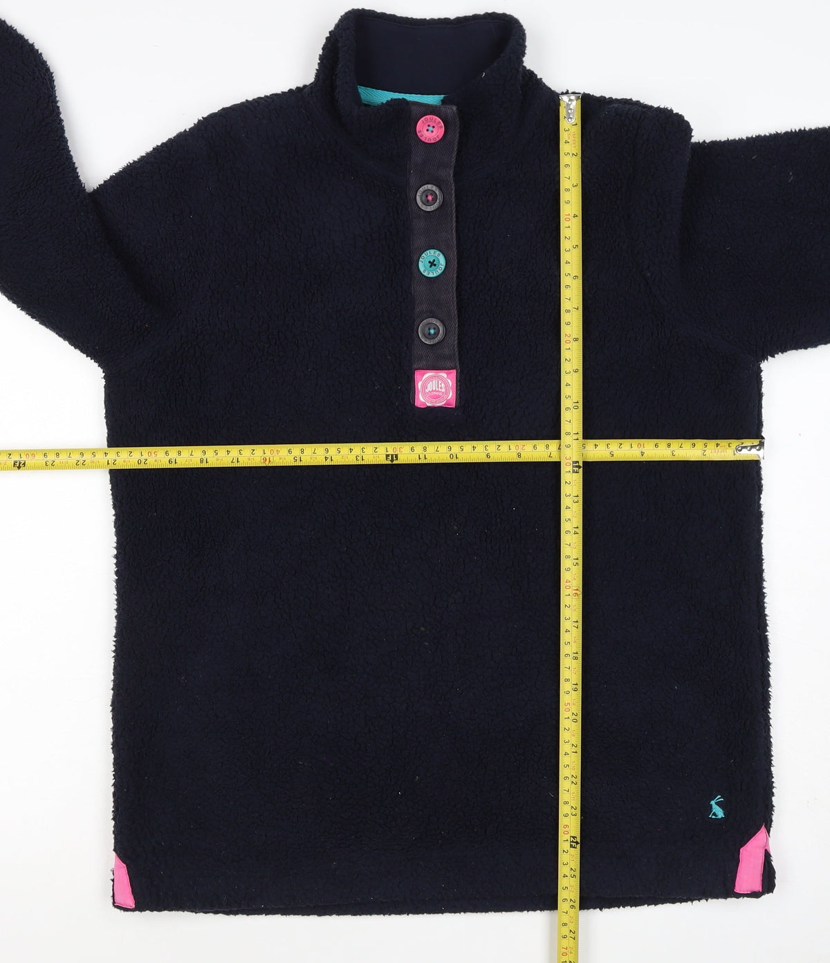 Joules Women’s Navy Size 12 Henley Teddy Fleece Sweatshirt