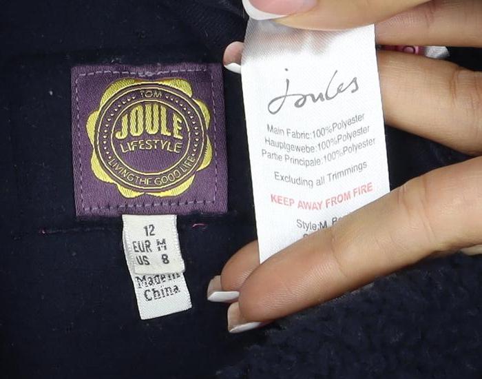 Joules Women’s Navy Size 12 Henley Teddy Fleece Sweatshirt