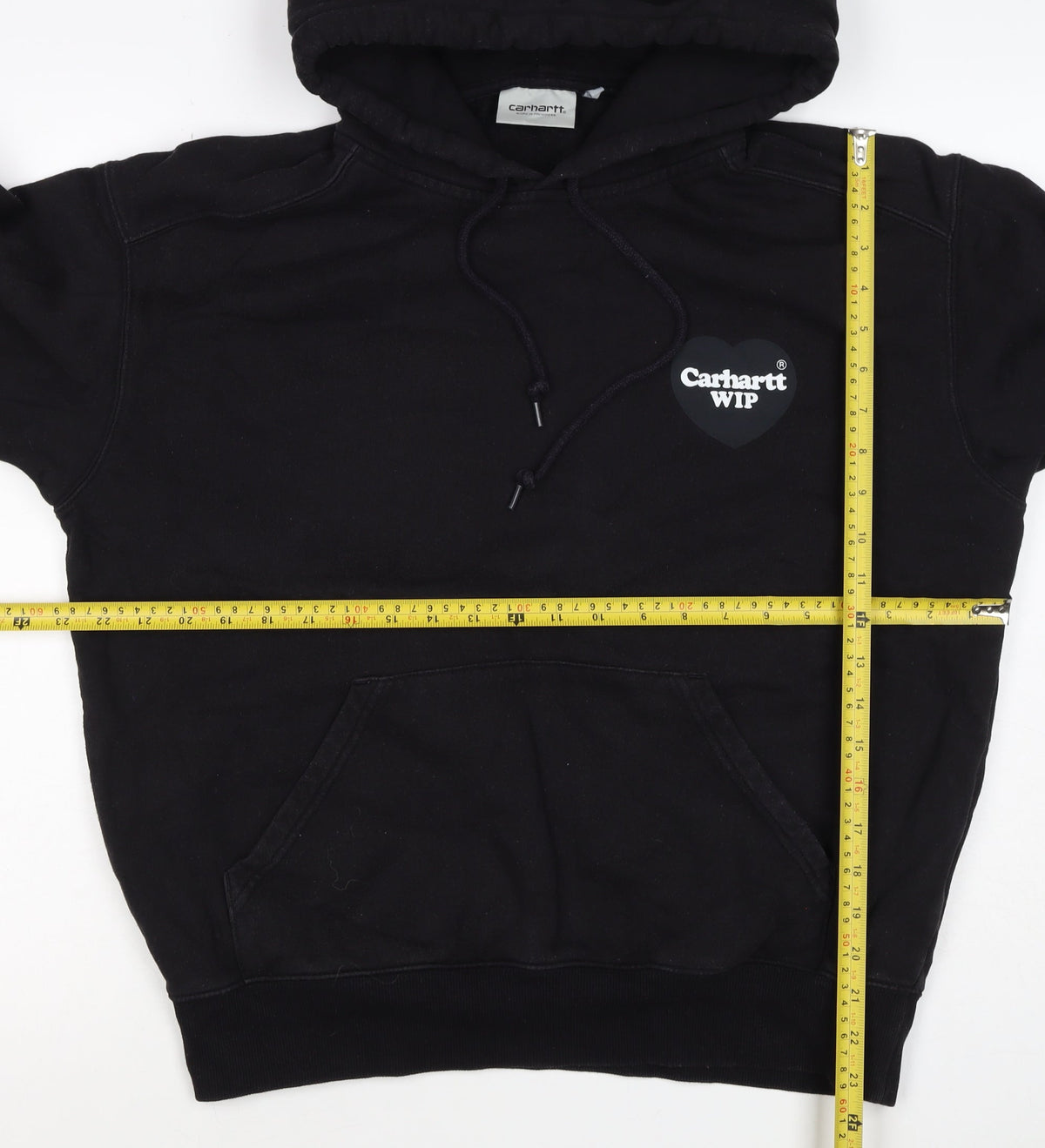 Carhartt WIP Men’s Black S Pullover Hoodie Heart Logo Cotton Blend