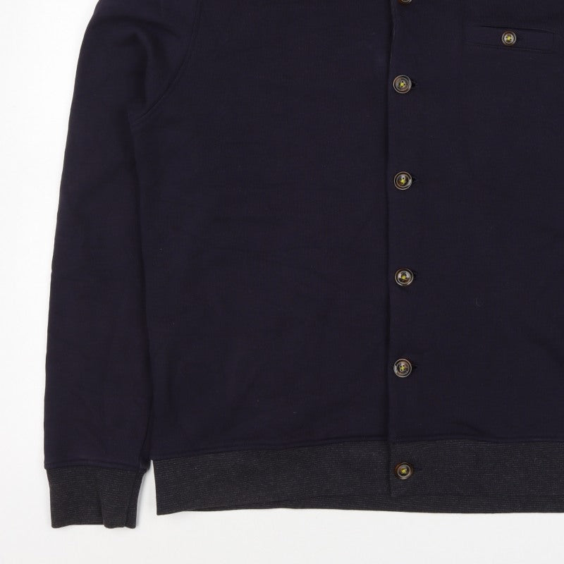 Ted Baker Men’s Blue XL Shawl Collar Button Knit Jacket