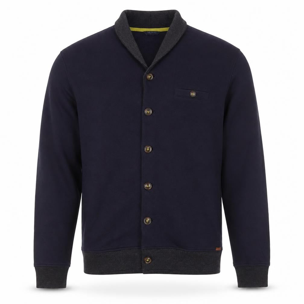 Ted Baker Men’s Blue XL Shawl Collar Button Knit Jacket