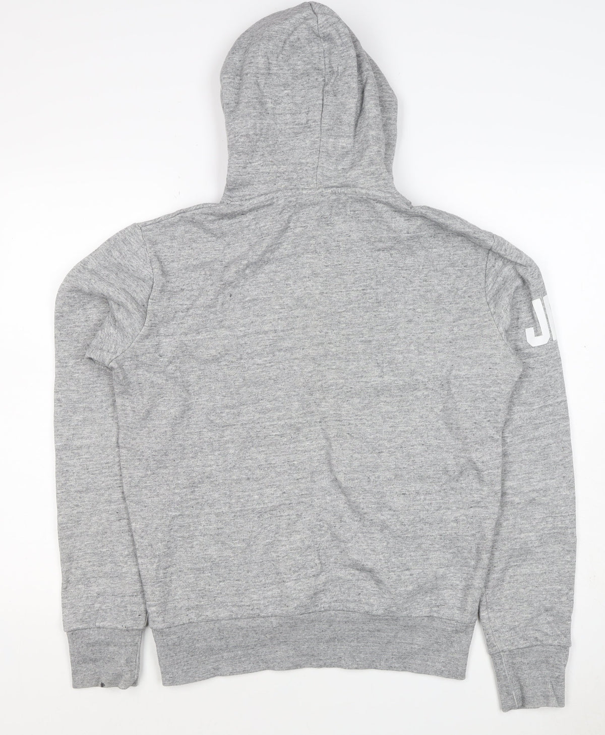 Superdry Men Grey S Pullover Hoodie Graphic Logo Fleece Pocket