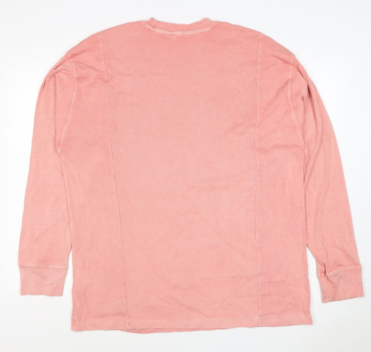 Reebok Men’s Pink M Ribbed Crew Neck Lightweight Pullover Sweatshirt