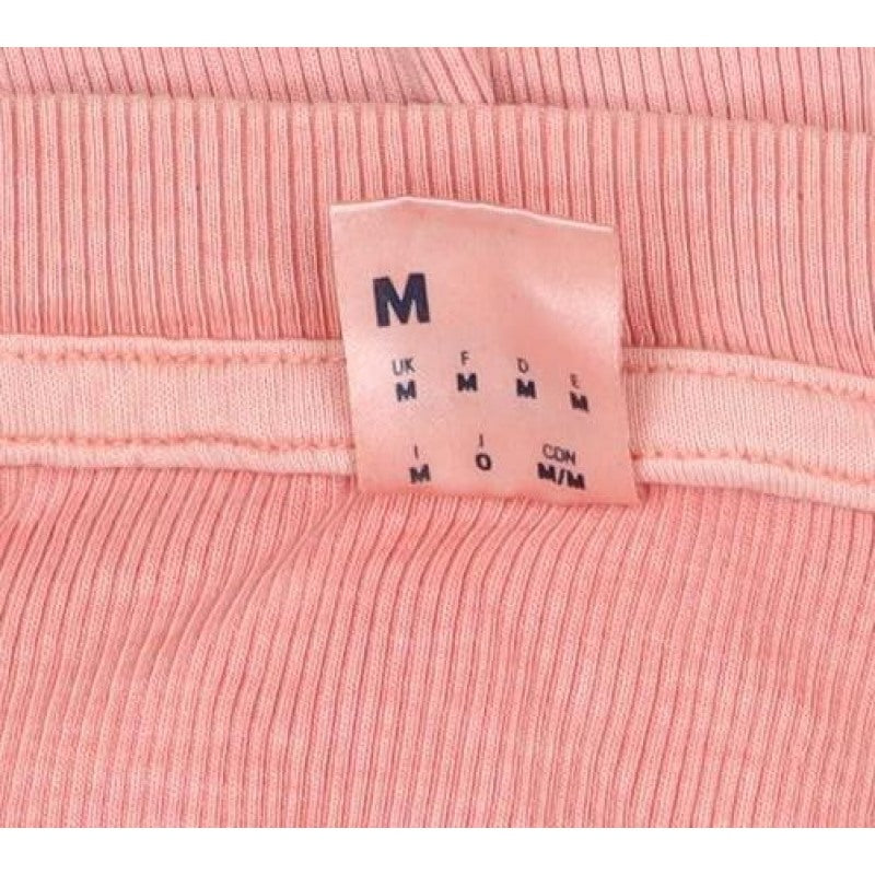 Reebok Men’s Pink M Ribbed Crew Neck Lightweight Pullover Sweatshirt