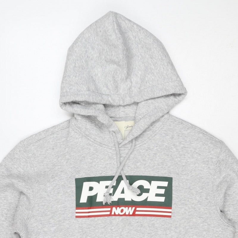 Peace Love World Men Grey S Pullover Hoodie Graphic Logo Pocket