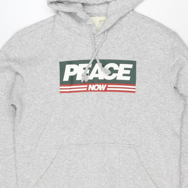 Peace Love World Men Grey S Pullover Hoodie Graphic Logo Pocket