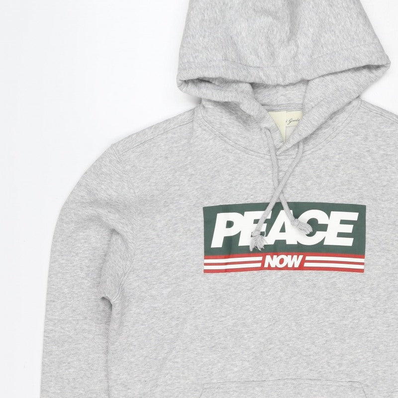 Peace Love World Men Grey S Pullover Hoodie Graphic Logo Pocket