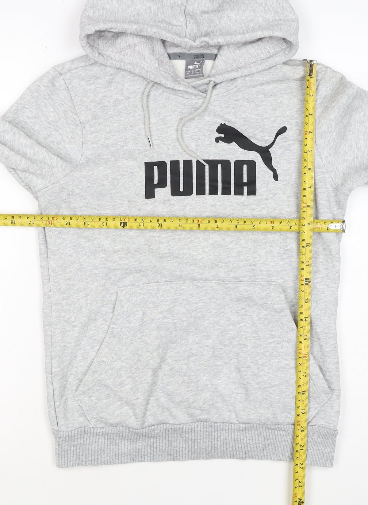 Puma Women’s Grey UK 10 Logo Pullover Hoodie Hooded Fleece