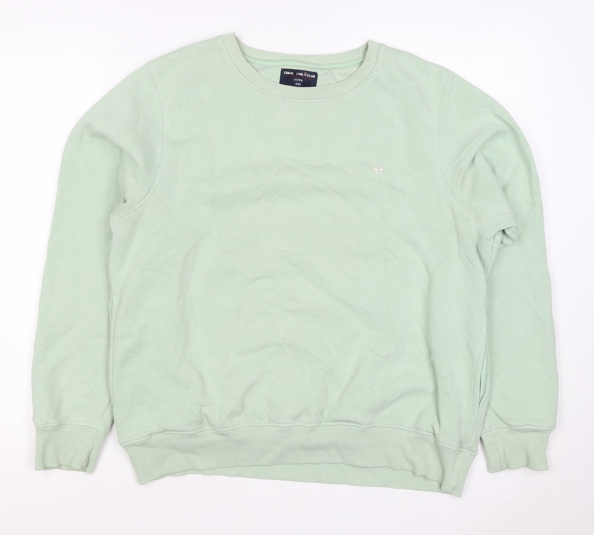 Crimsoune Club Women's Mint Green 2XL Pullover Crew Neck Sweatshirt Logo