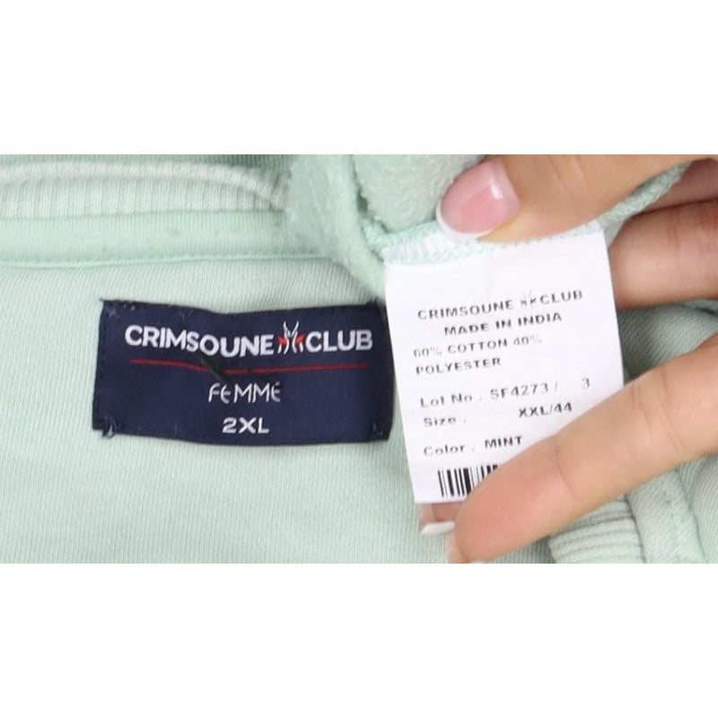 Crimsoune Club Women's Mint Green 2XL Pullover Crew Neck Sweatshirt Logo