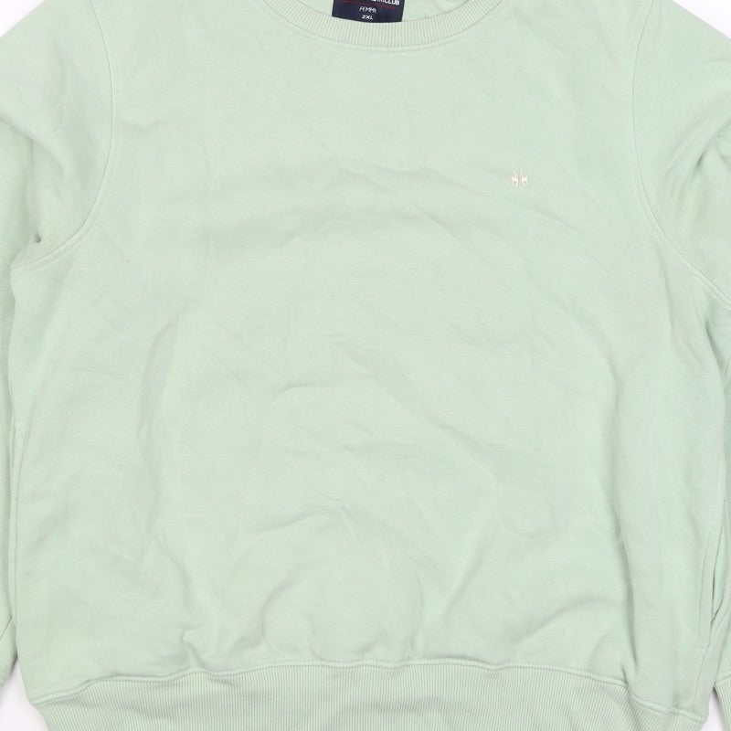 Crimsoune Club Women's Mint Green 2XL Pullover Crew Neck Sweatshirt Logo