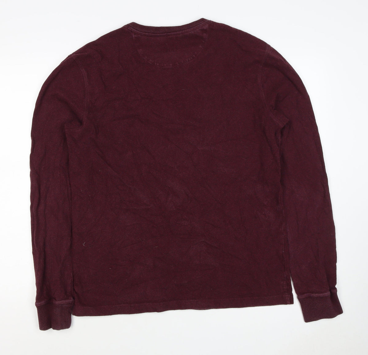 Superdry Men’s Red XL Henley Long Sleeve Cotton Sweatshirt