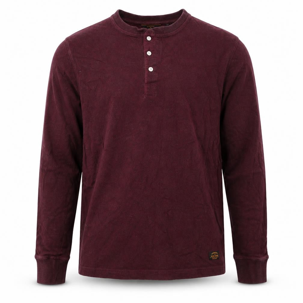 Superdry Men’s Red XL Henley Long Sleeve Cotton Sweatshirt