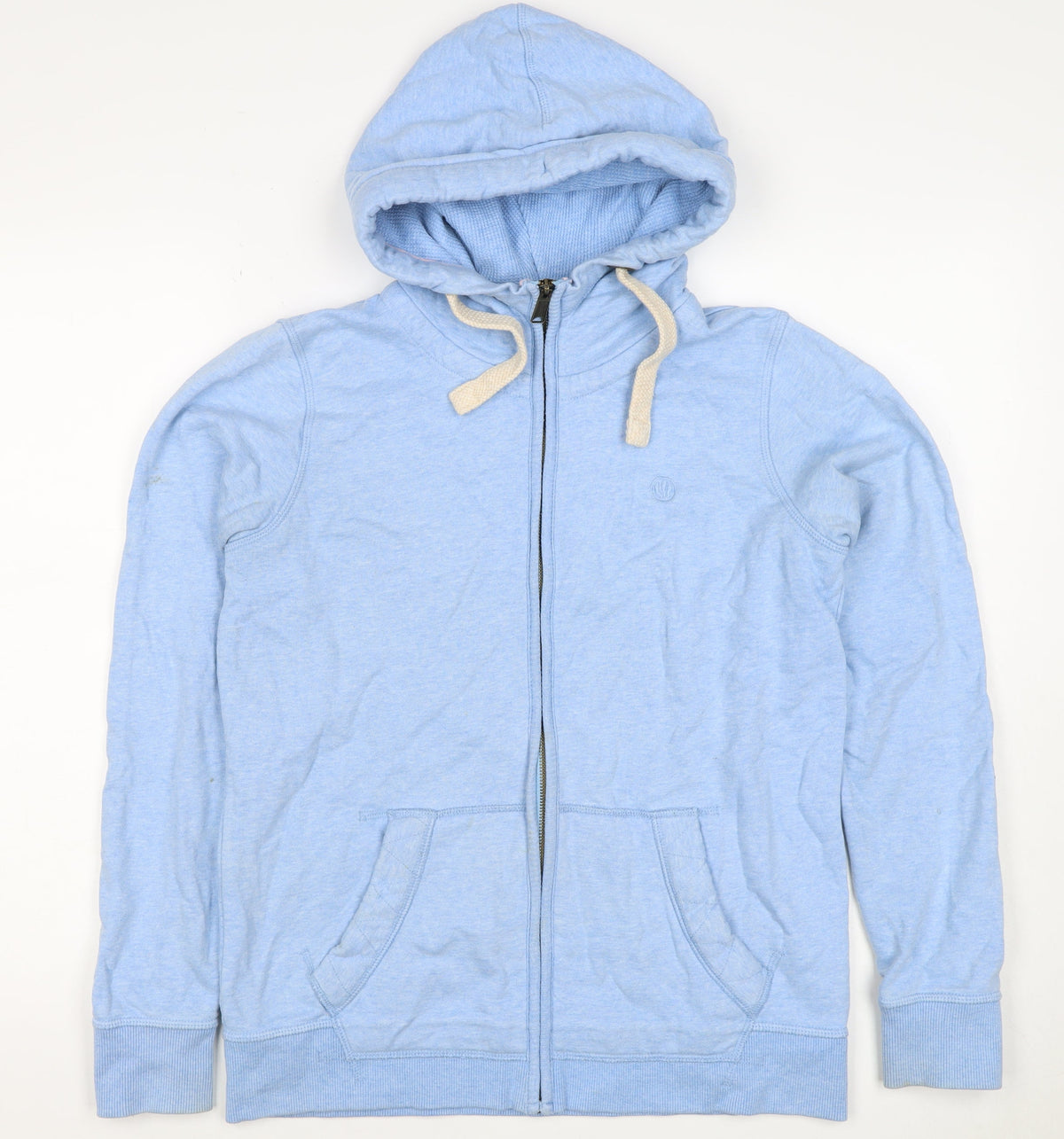 Fat Face Women Blue UK 10 Full Zip Hooded Cotton Blend Hoodie