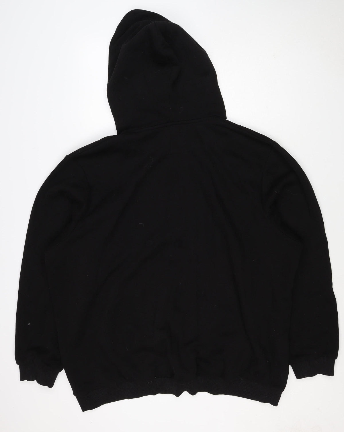 boohooMAN Men’s Black 4XL Pullover Hoodie Yellow Smiley Graphic