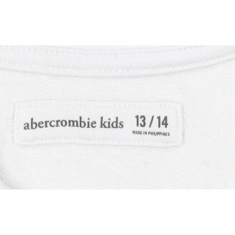 Additional view of Abercrombie Kids girls’ white navy striped 13-14 years 1/4 zip sweatshirt